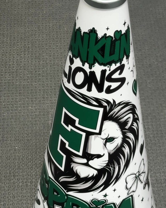 Custom printed cheer megaphone by 77859 Designs