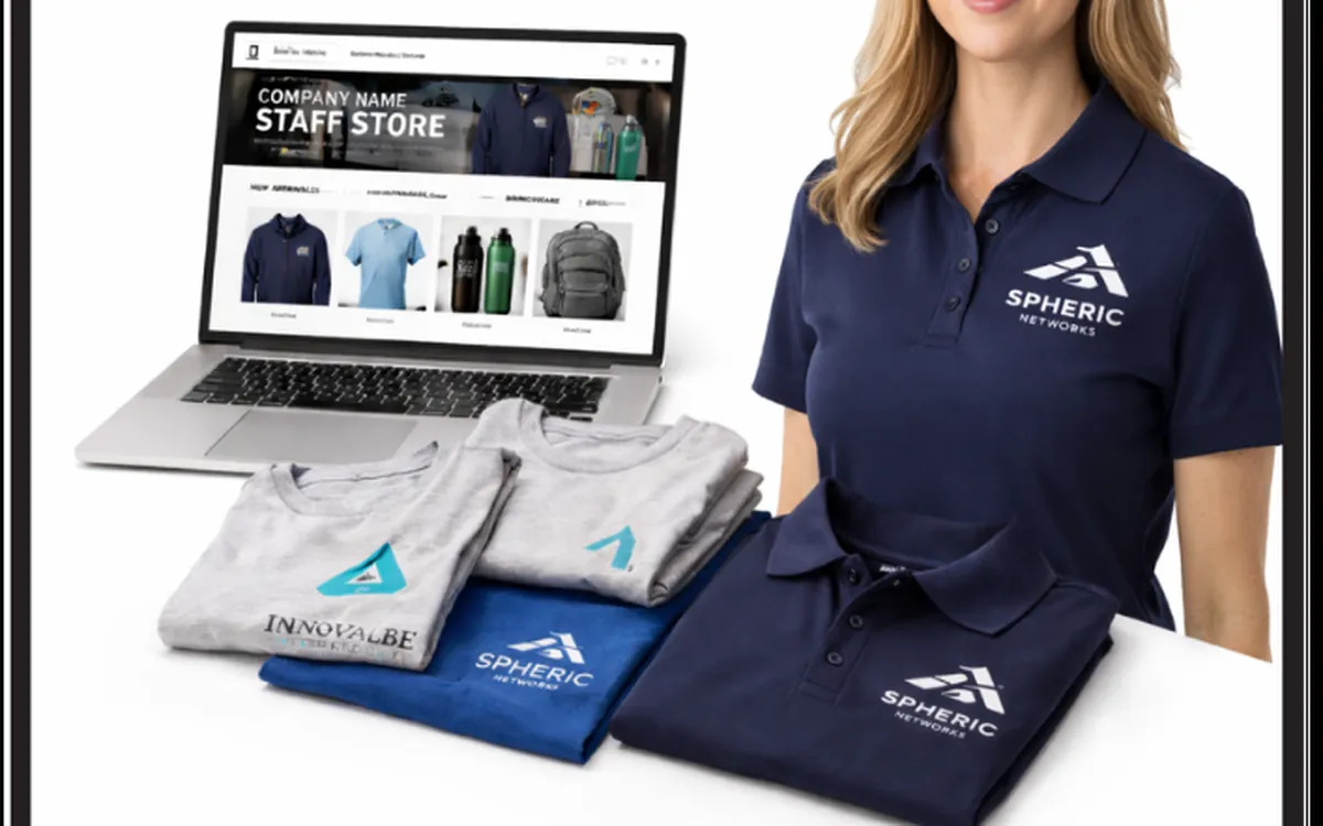 Custom online apparel store with branded employee and company merchandise