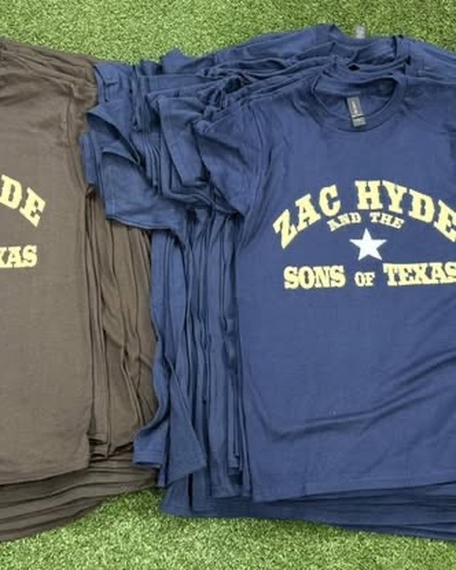 Zac Hyde and the Sons of Texas band shirts screen printed by 77859 Designs