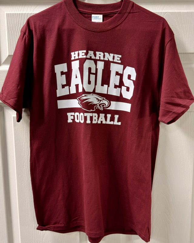 Hearne Eagles football shirt screen printed by 77859 Designs