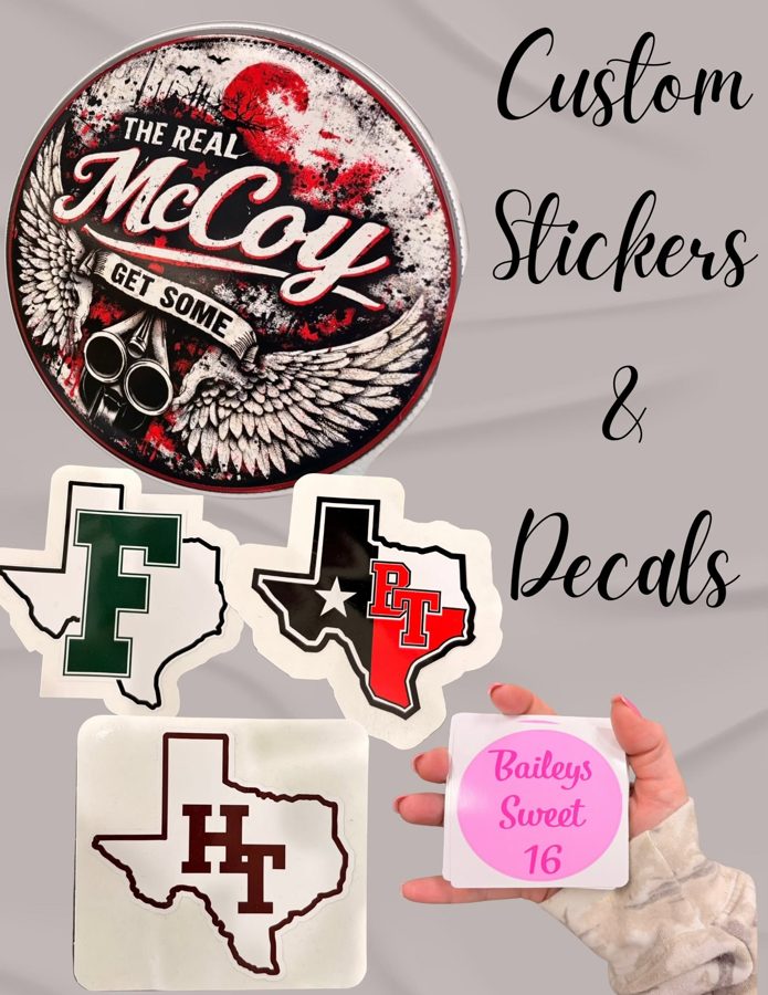 Custom stickers and decals from 77859 Designs