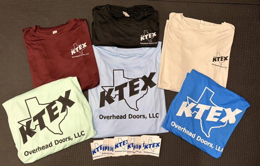 KTEX Overhead Doors company shirts